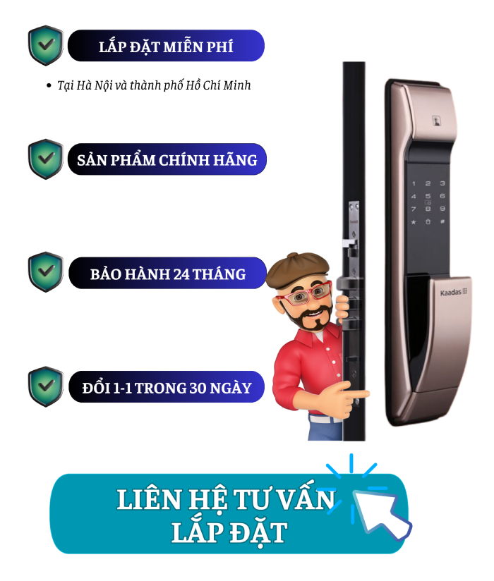 Dịch vụ lắp đặt khóa Kaadas M5 chính hãng với đội ngũ kỹ thuật chuyên nghiệp