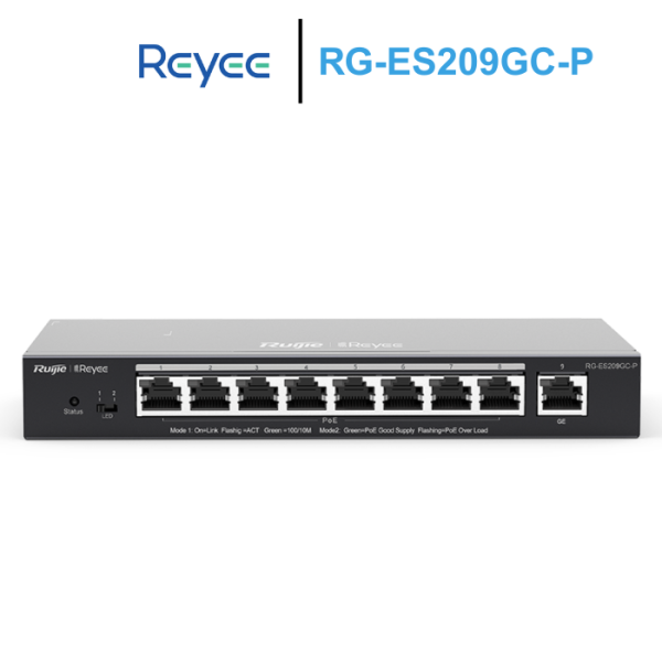 Switch Reyee 9 Cổng 10/100/1000BASE-T RG-ES209GC-P