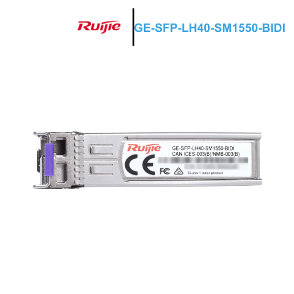 Module Quang RUIJIE GE-SFP-LH40-SM1550-BIDI, LC,TX1550/RX1310 nm Khoảng cách cáp tối đa 40km