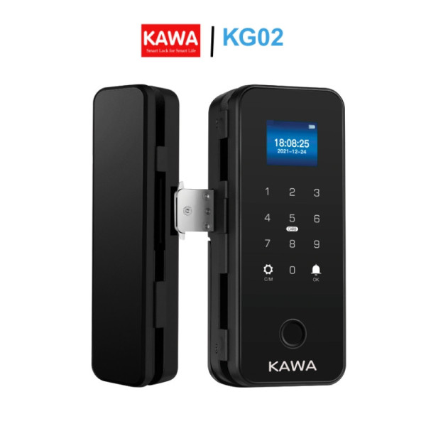 Khóa cửa kính cường lực vân tay cao cấp Kawa KG02