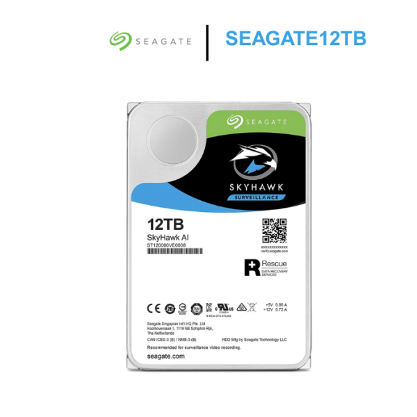 Ổ cứng Seagate SkyHawk AI 12TB 7200rpm SATA 3.5Inch (ST12000VE001)