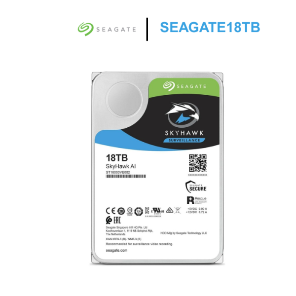 Ổ cứng Seagate Skyhawk AI 18TB 7200rpm SATA 3.5Inch (ST18000VE002)