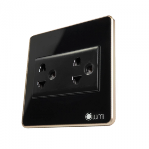 Ổ cắm đôi 3 chấu viền bo Champagne LM-SK3/CC