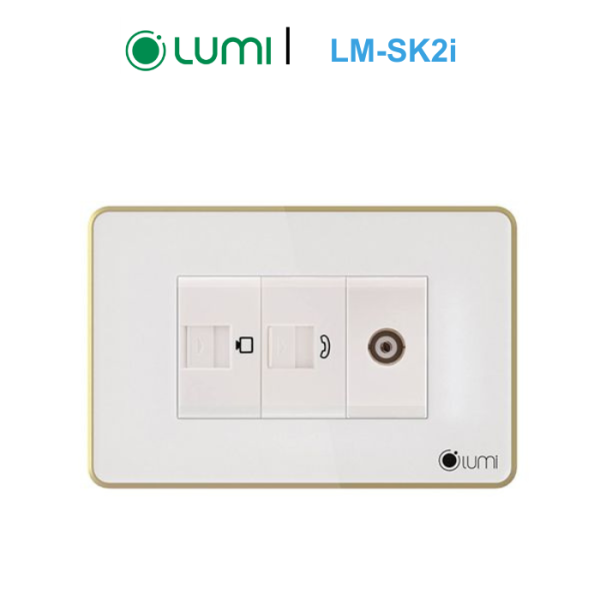  Ổ cắm đơn 1 hạt 3 chấu + 1 hạt mạng LM-SK2i
