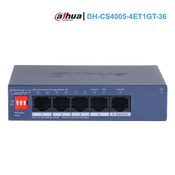 Switch 5 cổng Dahua DH-CS4005-4ET1GT-36 PoE