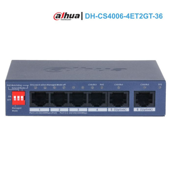Switch 6 cổng Dahua DH-CS4006-4ET2GT-36 PoE