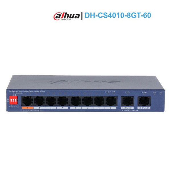 Switch PoE Cloud 10 port Dahua DH-CS4010-8GT-60