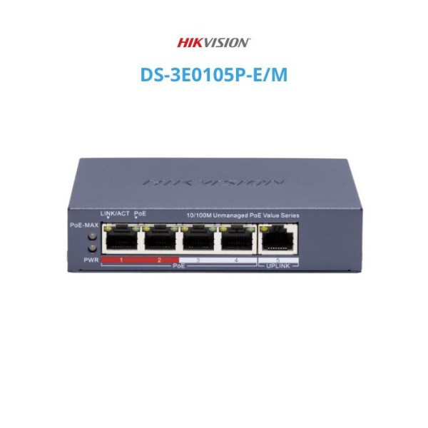 Switch POE 4 cổng 100M HIKVISION DS-3E0105P-E/M