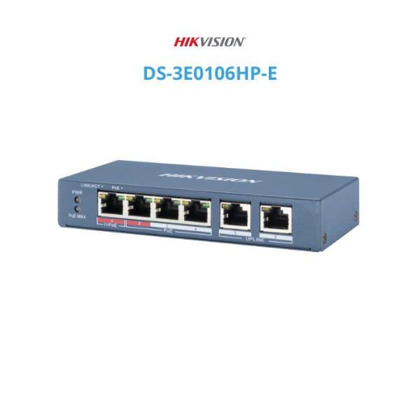 Switch Hi POE 4 cổng 100M HIKVISION DS-3E0106HP-E