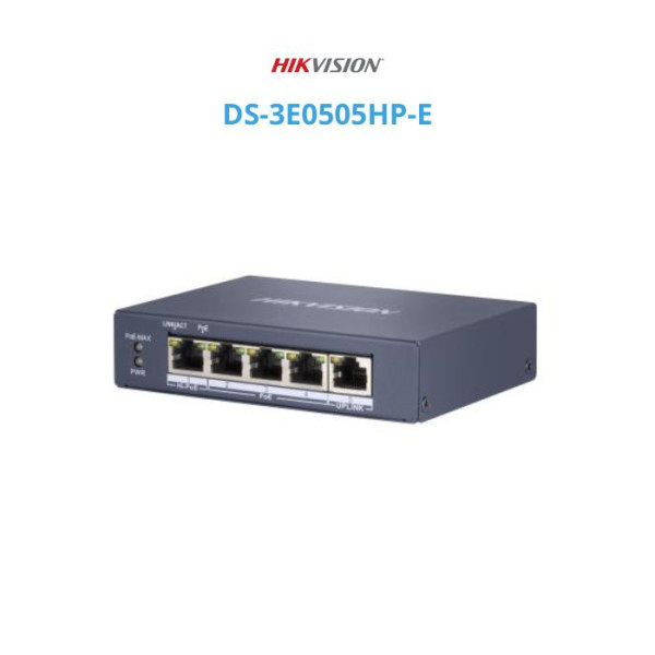Switch GIGABIT Hi POE 4 cổng 1000Mpbs Hikvision DS-3E0505HP-E