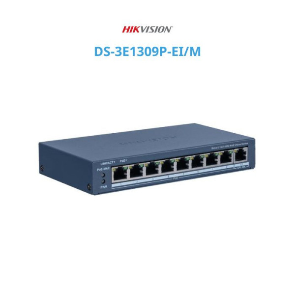 Switch mạng thông minh 8 cổng PoE HIKVISION DS-3E1309P-EI/M