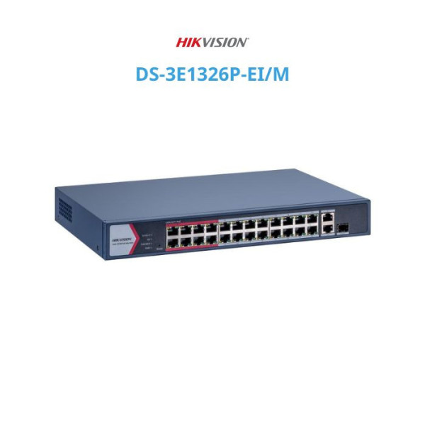 Switch mạng thông minh 24 cổng PoE HIKVISION DS-3E1326P-EI/M