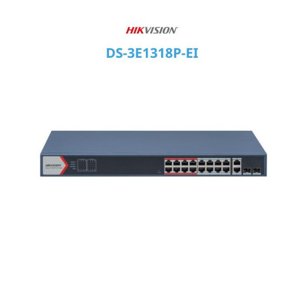 Switch mạng thông minh 16 cổng PoE HIKVISION DS-3E1318P-EI