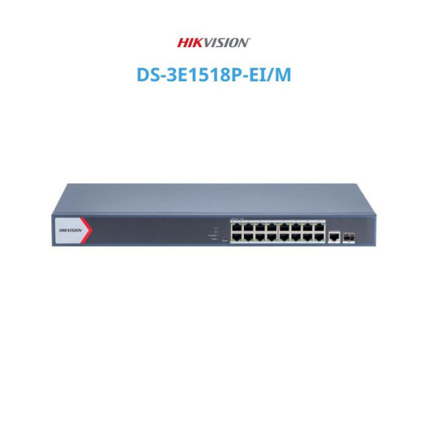 Switch mạng thông minh 16 cổng PoE Gigabit HIKVISION DS-3E1518P-EI/M