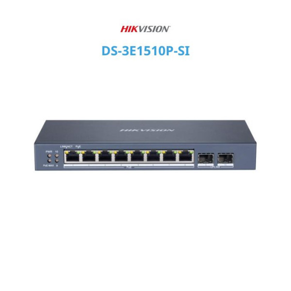 Switch mạng thông minh 8 cổng PoE Gigabit HIKVISION DS-3E1510P-SI