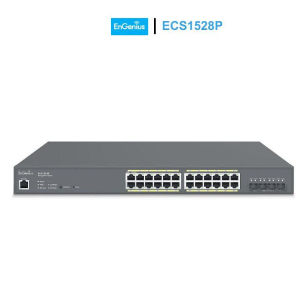 Switch PoE+ EnGenius ECS1528P Cloud Managed 24 Port GbE, 4 Port SFP+
