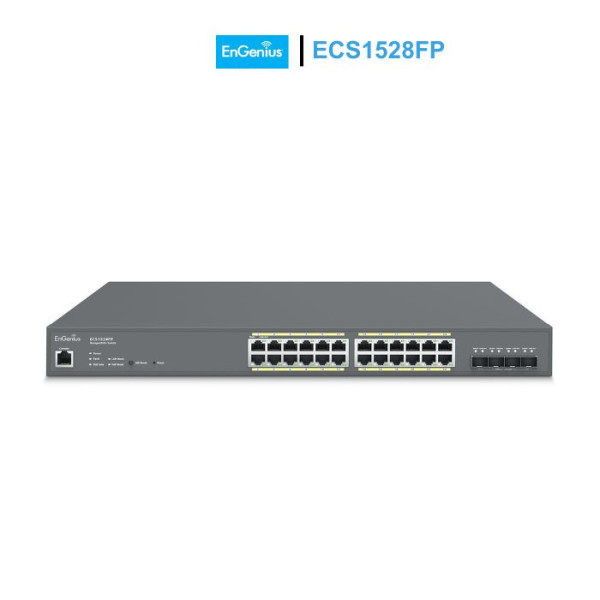 Switch PoE+ EnGenius ECS1528FP Cloud Managed 24 Port GbE, 4 Port SFP+