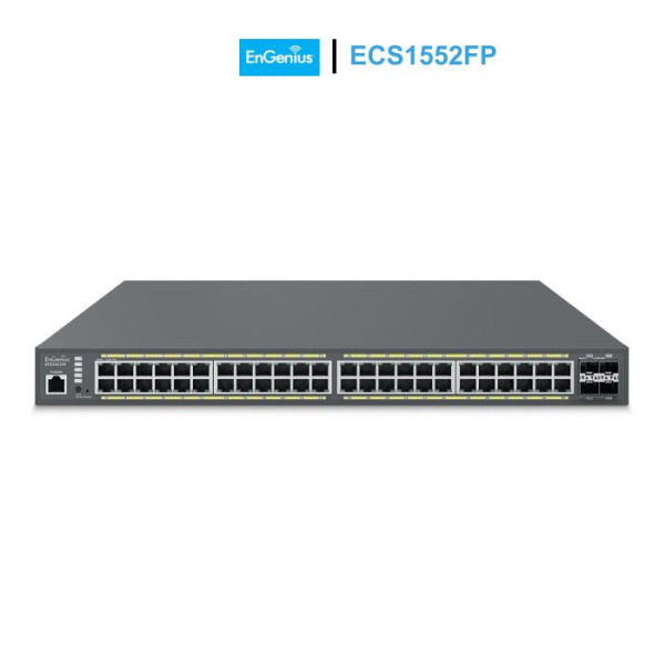 Switch PoE+ EnGenius ECS1552FP Cloud Managed 48 Port GbE, 4 Port SFP+
