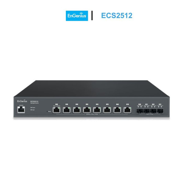 Switch EnGenius ECS2512 Cloud Managed 8 Port Ethernet, 4 Port SFP+