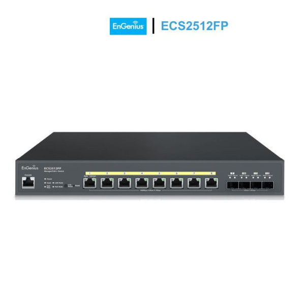 Switch PoE++ EnGenius ECS2512FP Cloud Managed 8 Port Multi-Gigabit 2.5 Gb