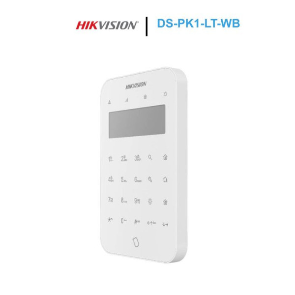 Bàn phím không dây có màn LCD cho báo động Hikvision DS-PK1-LT-WB