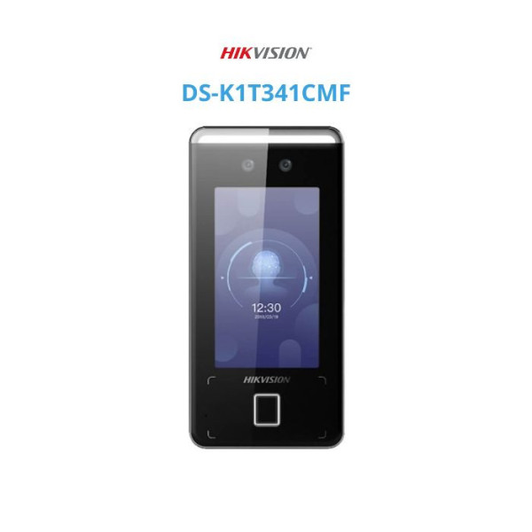 Máy chấm công nhận diên khuôn mặt + vân tay + thẻ Mifare DS-K1T341CMF