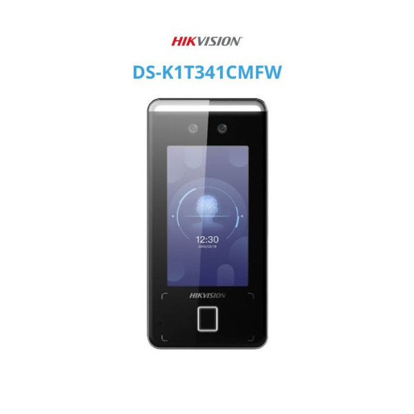 Máy chấm công nhận diên khuôn mặt + vân tay + thẻ Mifare DS-K1T341CMFW