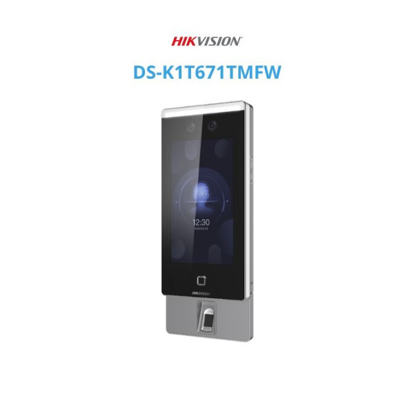 Máy chấm công cao cấp nhận diên khuôn mặt + Thẻ từ + Vân tay DS-K1T671TMFW