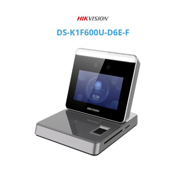 Máy Đăng ký khuôn mặt + vân tay + thẻ EM, Mỉfare DS-K1F600U-D6E-F