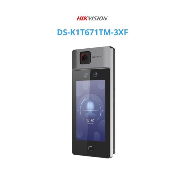 Máy chấm công đo thân nhiệt, nhận diên khuôn mặt +  thẻ Mifare DS-K1T671TM-3XF