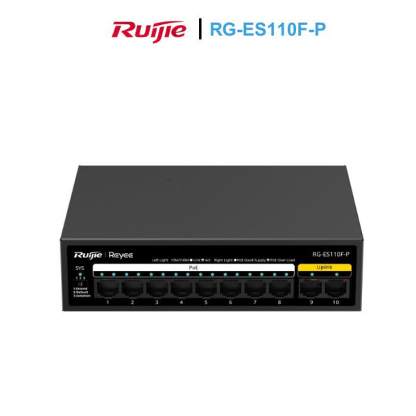 Unmanaged switch 8 cổng PoE RUIJIE RG-ES110F-P