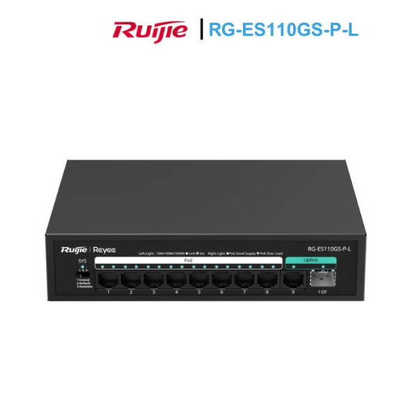 Unmanaged switch 8 cổng PoE RUIJIE RG-ES110GS-P-L