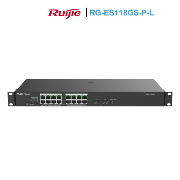 Unmanaged switch 16 cổng PoE RUIJIE RG-ES118GS-P-L