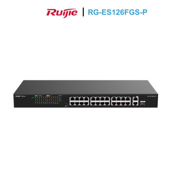 Unmanaged switch 24 cổng PoE RUIJIE RG-ES126FGS-P