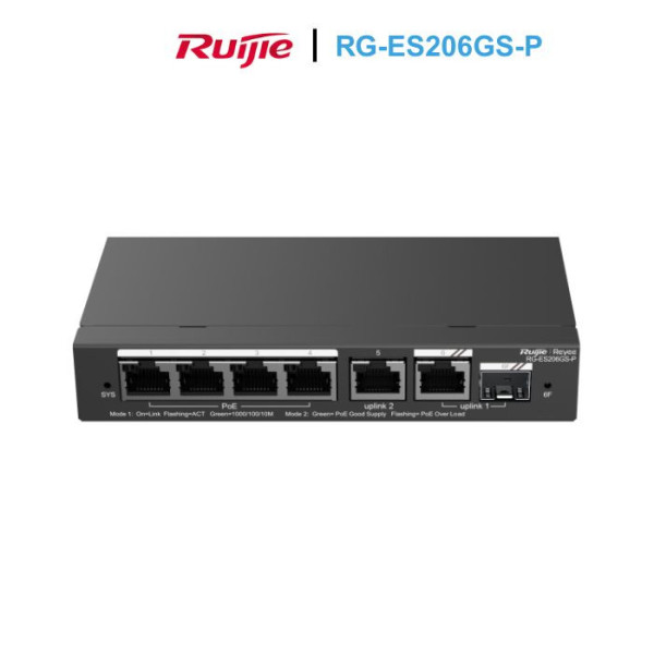 Managed PoE Switch 6 Cổng RUIJIE RG-ES206GS-P