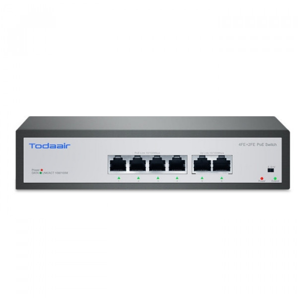 Switch 4 cổng PoE. 2 cổng Uplink TODAAIR POE28-RX4FP2F