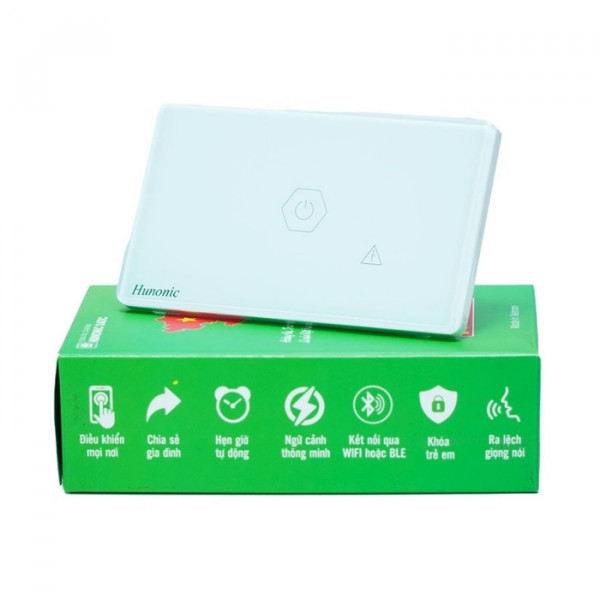 Công tắc cảm ứng Wifi Hunonic Datic CSL Chống Giật, màu Trắng