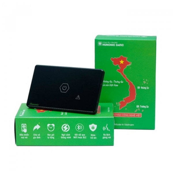 Công tắc cảm ứng BLE Hunonic Datic CSL Chống Giật, màu Đen