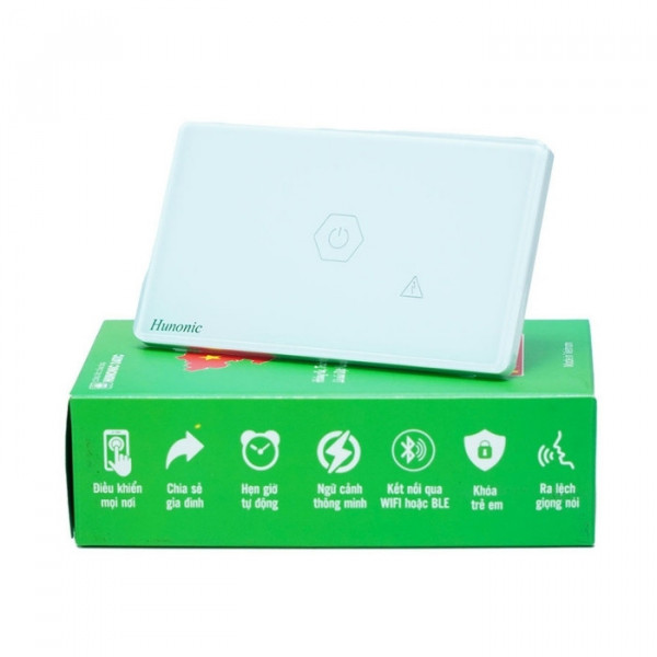 Công tắc cảm ứng Wifi Hunonic CSL Chống Giật, HCN, màu Trắng