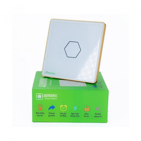 Công tắc cảm ứng Wifi Hunonic CSL Chống Giật, HV, màu Trắng
