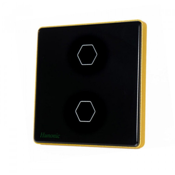 Công tắc cảm ứng BLE Luxury 2 Nút, HV, màu Đen