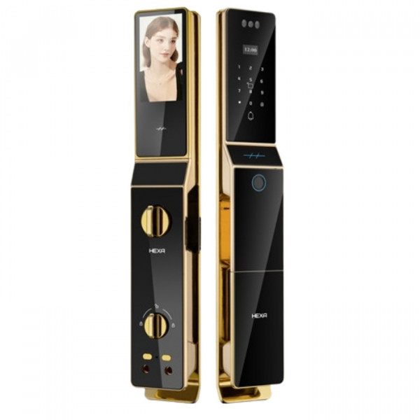 Khóa cửa Hexa P100M-Pro max đen vàng 24K