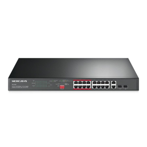 Switch Gắn Tủ Rack Mercusys MS118CP 16 cổng