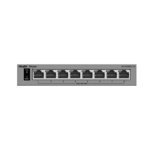 Switch Ruijie 8 Cổng Gigabit Smart Cloud Managed Ruijie RG-ES208GC-V2