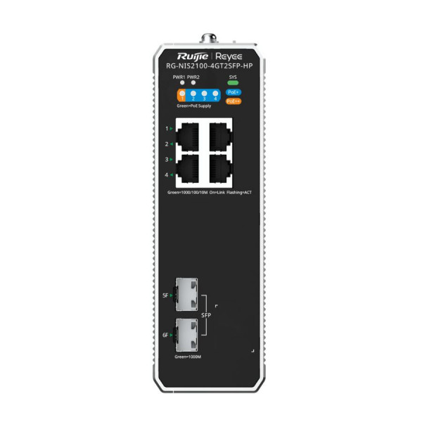 Switch Công nghiệp PoE++ Ruijie RG-NIS2100-4GT2SFP-HP