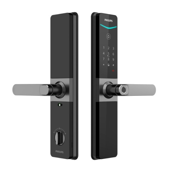 Khóa cửa thông minh Philips DDL610-5HBS, Tích hợp vân tay, Mật mã, thẻ từ, Wifi, Bluetoolth