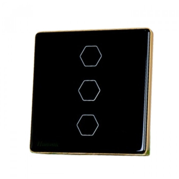 Công tắc cảm ứng WiFi Hunonic 3 Nút, Hình Vuông
