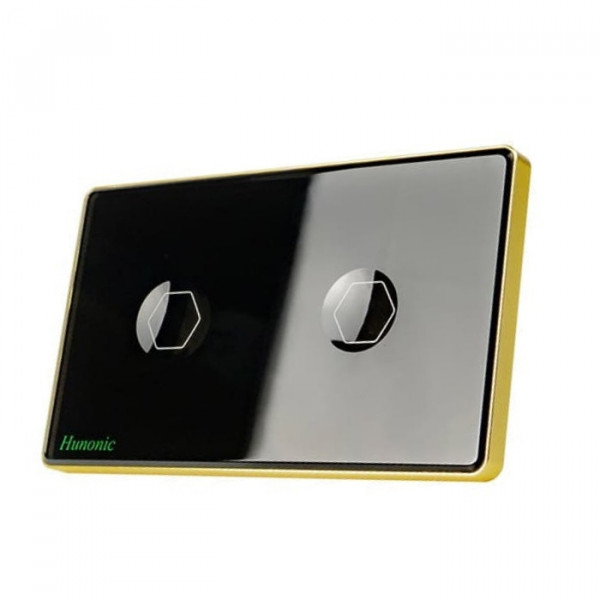 Công tắc cảm ứng BLE Premium 2 Nút, Hình Chữ Nhật, Màu Đen