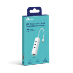 UE330C Bộ Chuyển Đổi Mạng USB 3.0 Type-C sang Gigabit Ethernet với 3 Cổng USB 3.0 Type-A Hub