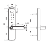 Khóa điện tử Hafele DL7100 cho cửa gỗ / Màu đen